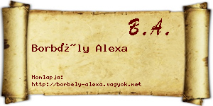 Borbély Alexa névjegykártya