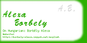 alexa borbely business card
